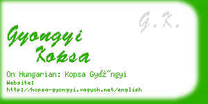 gyongyi kopsa business card